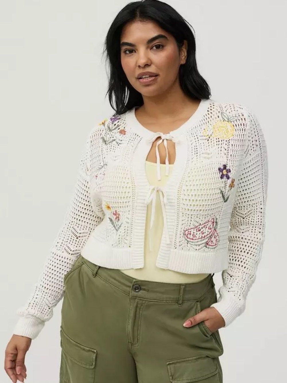 Torrid Embroidered Pointelle Shrug